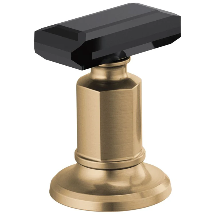 Handle Kit Invari Brass 2 Knob Brilliance Luxe Gold/Black Crystal for Widespread - Frankwebs