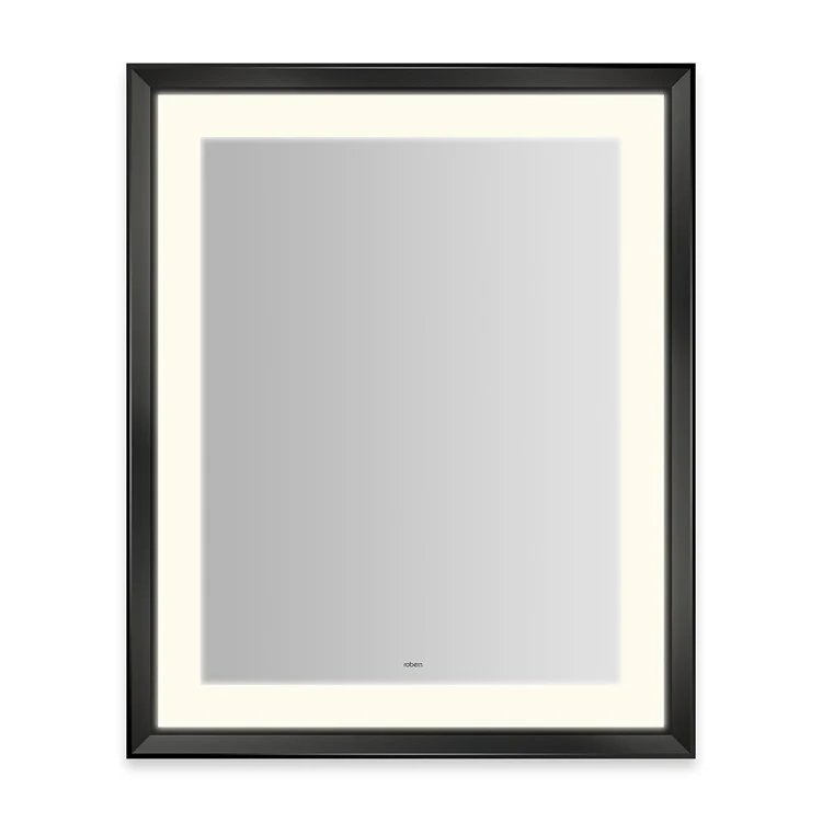 Wall Mirror Sculpt 27W x 33H Inch Chrome Chamfer Museum Frame Lighted Title 24 Rectangular Polished - Frankwebs