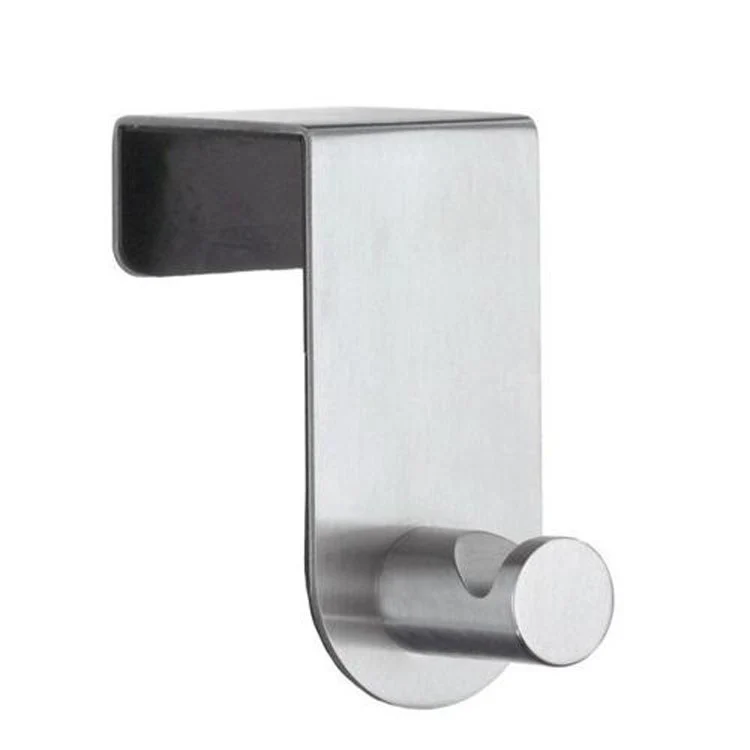 Door Hook Single Brushed Stainless Steel 3-1/2 Inch 1-5/8 Inch Wall Mount - Frankwebs