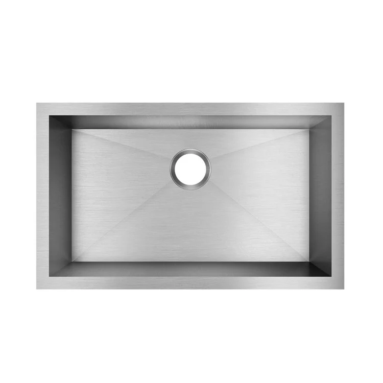 Kitchen Sink Crosstown 30.5 x 18.5 Inch Single Bowl Zero Radius Sink Features Tight Corners Polished Satin Undermount Drain Location Rear Center Includes 1000001404 Template - Frankwebs