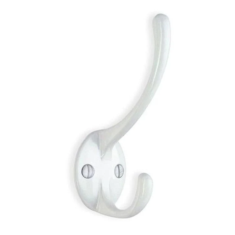 Coat Hook Single White 4-1/3 Inch 1-5/8 Inch Wall Mount Zinc - Frankwebs