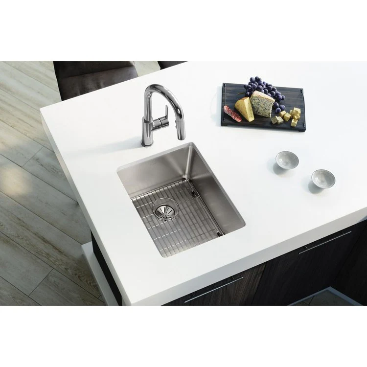Kitchen Sink Lustertone Iconix 16.5 x 20.5 Inch Single Bowl Kit with Perfect Drain Luminous Satin Undermount - Frankwebs