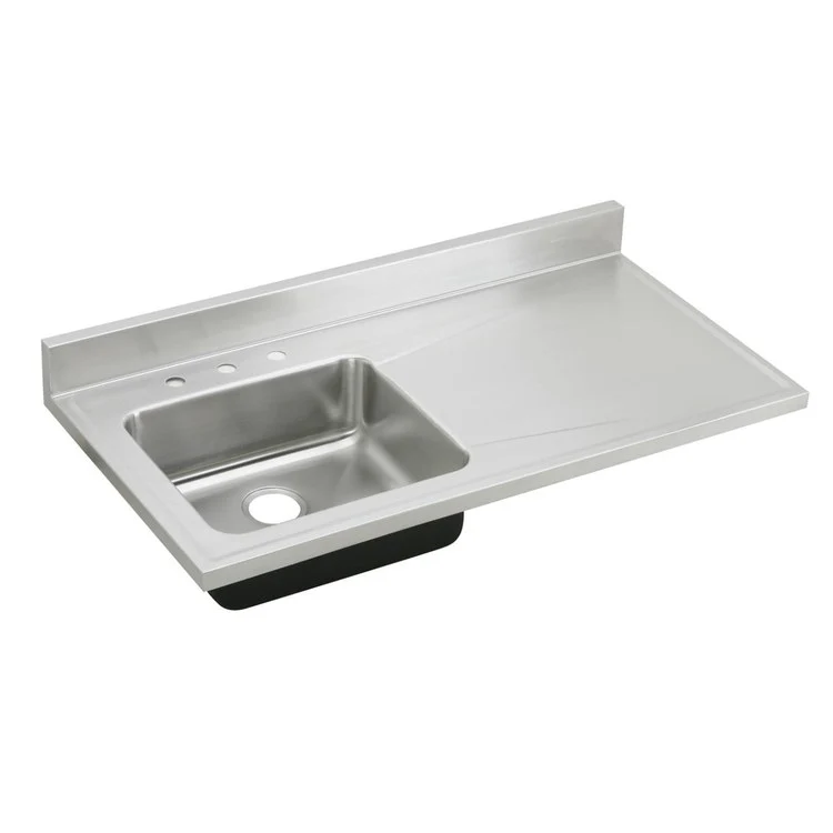Kitchen Sink Lustertone Classic 48 x 25 Inch Single Bowl Left 4 Hole Lustertone Sink Top Drain Location Rear Center Full Spray Sides and Bottom - Frankwebs