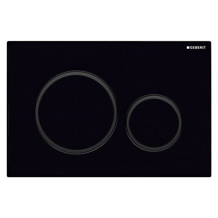 Actuator Plate Sigma20 Dual Flush Gloss Black with Matte Black Accent Plastic for Sigma Concealed Tanks 2x6 and 2x4 Installations - Frankwebs