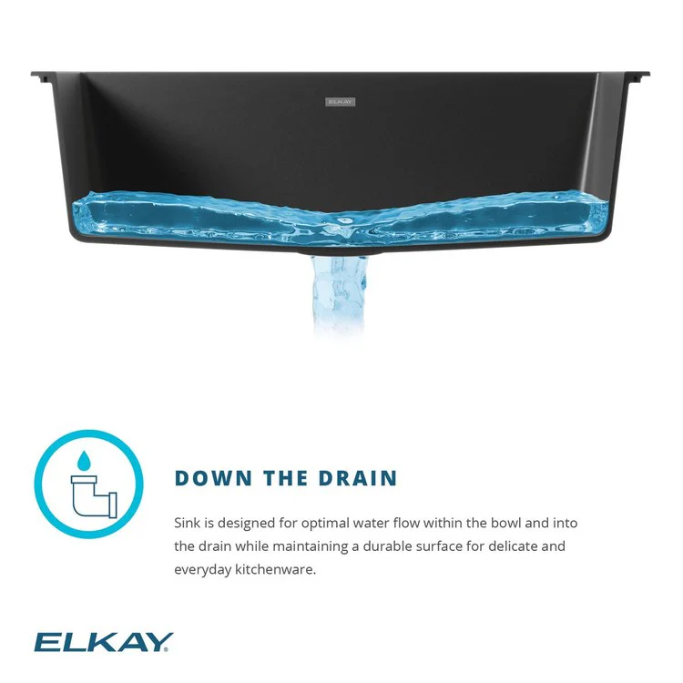 Kitchen Sink Quartz Classic 25 x 18.5 Inch Single Bowl with Perfect Drain ADA Black Undermount Rectangle Drain Location Rear Center Depth 5-1/2 Inch - Frankwebs
