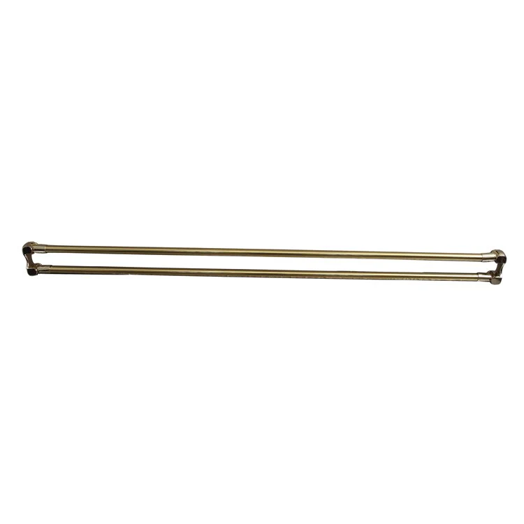 Shower Rod Straight Double with Flanges Brushed Nickel 60 Inch Brass - Frankwebs