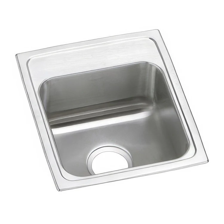 Bar Sink Celebrity 15 x 18 Inch Single Bowl Brushed Satin Drop-In Rectangle Drain Size 3-1/2 Inch - Frankwebs
