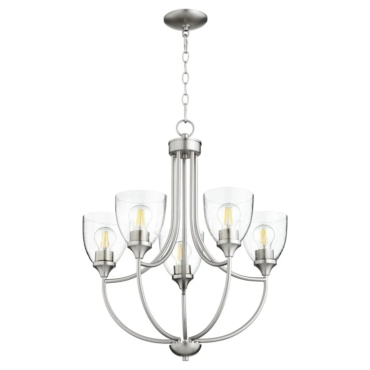 Enclave Five-Light Chandelier with Clear Seeded Glass Shades - Frankwebs