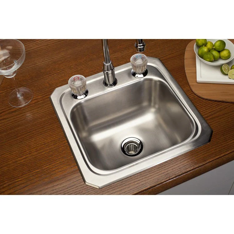 Hospitality Sink Celebrity 15 x 15 Inch Single Bowl ADA Bowl Dimension 12 x 10 x 6 Inch - Frankwebs