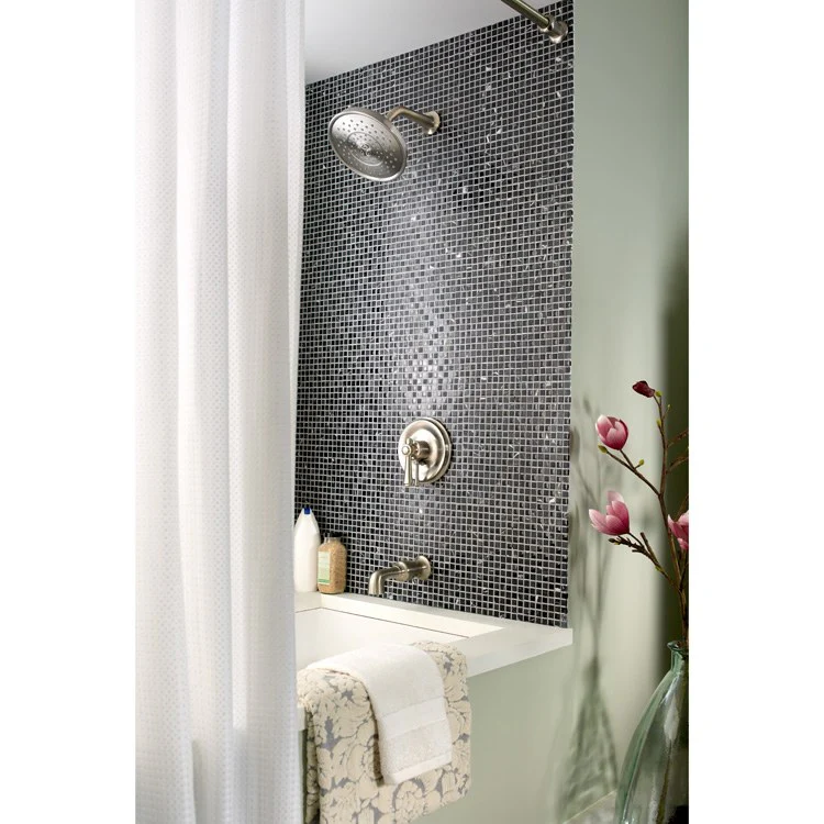 Tub and Shower Trim Degas with Integral Diverter 2 Lever Satin Nickel ADA 1.5 Gallons per Minute - Frankwebs