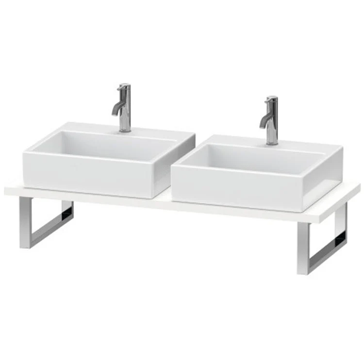 Lavatory Console L-Cube Brushed Oak Double Basin 31-1/2 x 21-5/8 Inch 1-1/8 Inch - Frankwebs