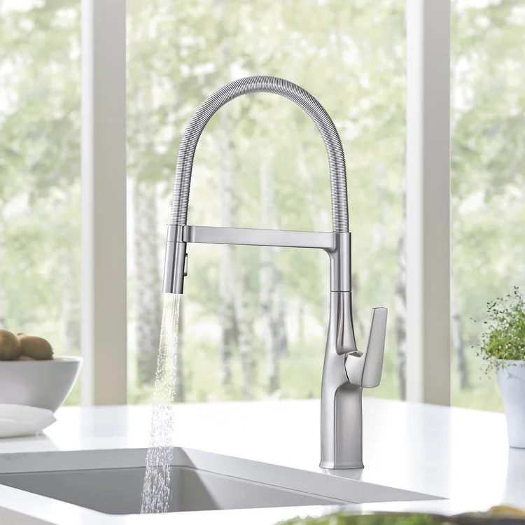 Kitchen Faucet Rivana Semi-Pro 1 Lever CALGreen Stainless Steel Swivel 360 Degree 1 Hole 1.5 Gallons per Minute - Frankwebs