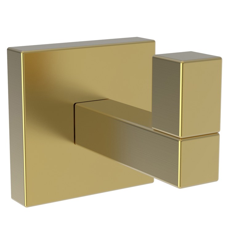 Robe Hook Cube 2 Single French Gold PVD 1-4/5 Inch 2-3/8 Inch Wall Mount Brass - Frankwebs