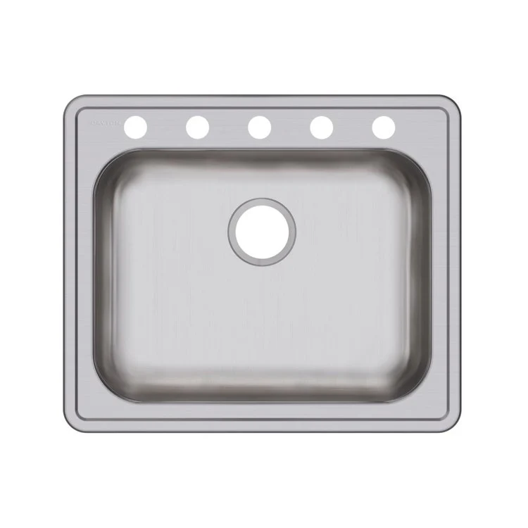 Kitchen Sink Dayton 25 x 21.25 Inch Single Bowl 5 Hole ADA Satin Drop-In Rectangle Drain Location Rear Center Depth 5-3/8 Inch Bottom Only Pads - Frankwebs
