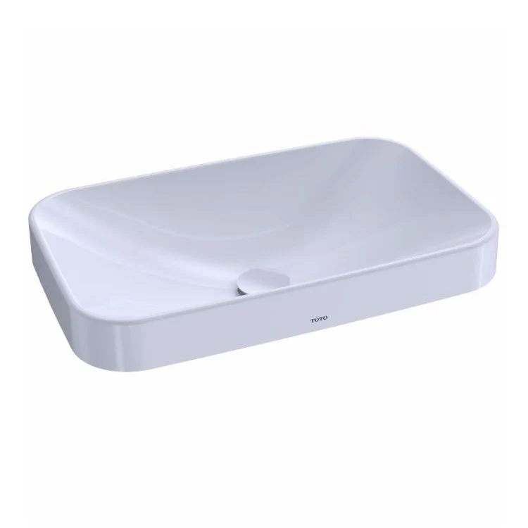 Lavatory Arvina 23-5/8 x 14-15/16 Inch Vessel CeFiONtect Glaze Cotton Front Overflow ADA Rectangle - Frankwebs