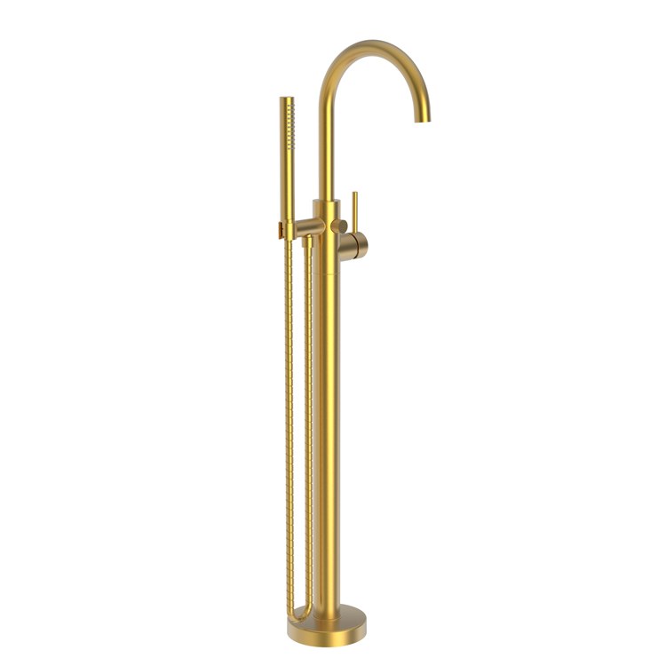 Tub Filler Priya Freestanding with Handshower 1 Lever ADA French Gold PVD 1 Hole - Frankwebs