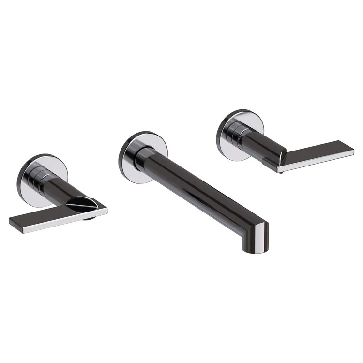 Keaton Two Handle Wall-Mount Bathroom Faucet - Midnight Chrome - Frankwebs