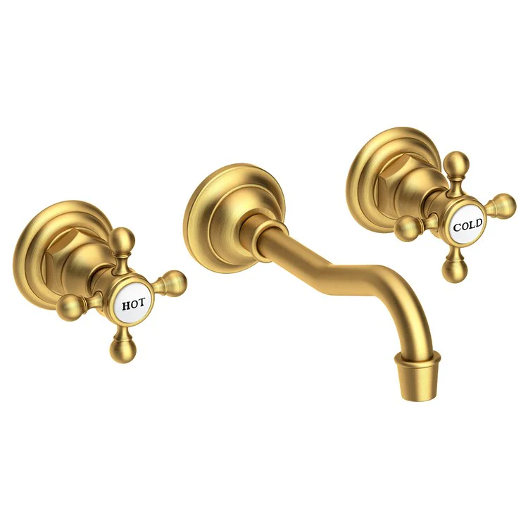 Lavatory Trim Chesterfield Wall Mount 2 Cross Polished Gold PVD ADA WaterSense 1.2 Gallons per Minute - Frankwebs