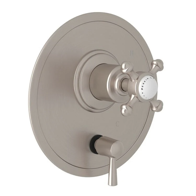 Pressure Balance Valve Trim Georgian Era 1/2 Inch with Diverter 2 Cross Satin Nickel - Frankwebs