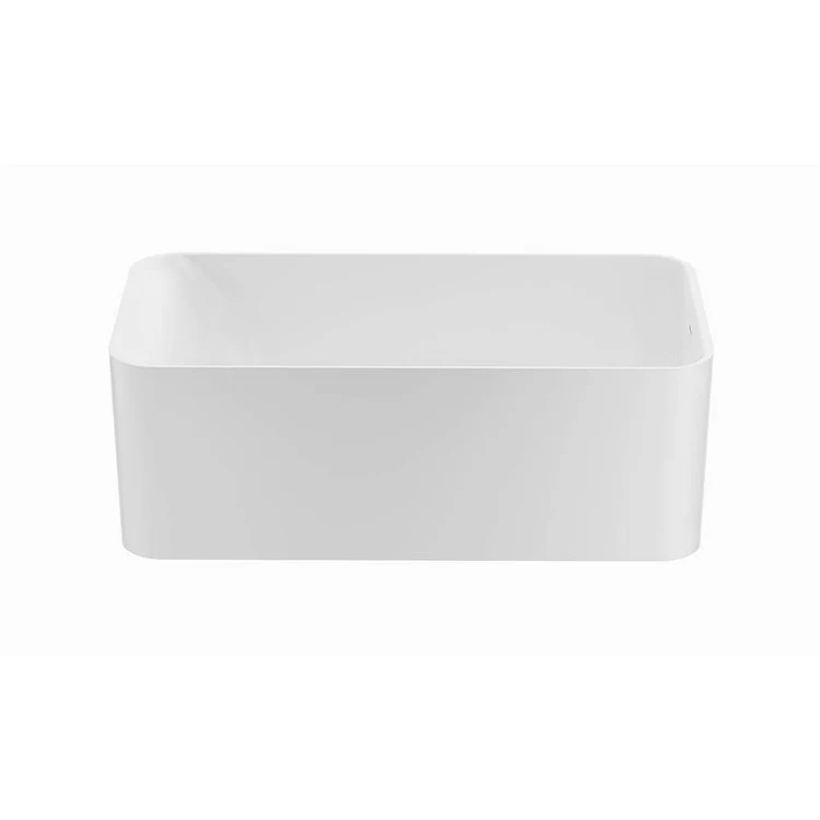 Soaking Tub Almaza 59 x 30 Inch Freestanding Off-Center Drain Matte White Mineral Composite - Frankwebs