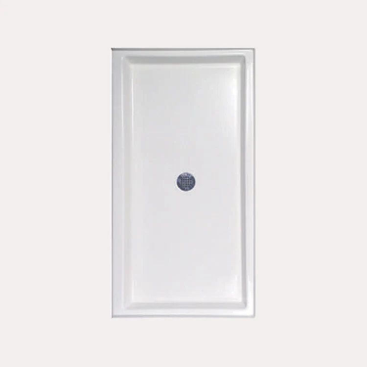 Shower Base Rectangular Bone 42 x 48 Inch Acrylic Standard Polished Chrome Drain Included - Frankwebs