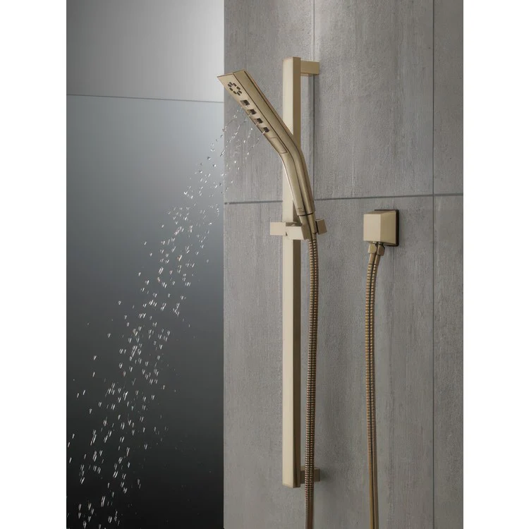Handshower Universal Showering Components with H2Okinetic Lumicoat Champagne Bronze 3 Function 1.75 Gallons per Minute 24