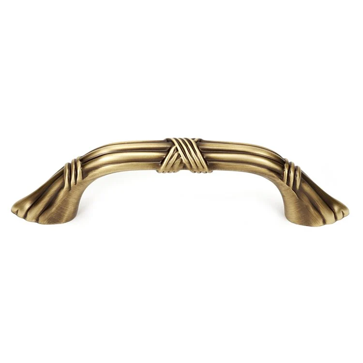 Pull Ribbon and Reed Antique English Matte Brass 3 Inch 4-1/2 Inch 1/2 Inch - Frankwebs