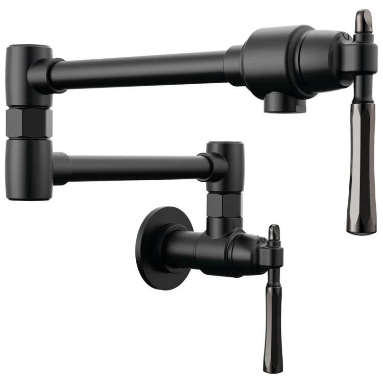 Pot Filler Tulham Wall Mount Cold Water Only 2 Lever ADA Brilliance Luxe Gold/Brilliance Polished Gold Dual Jointed Swivel - Frankwebs