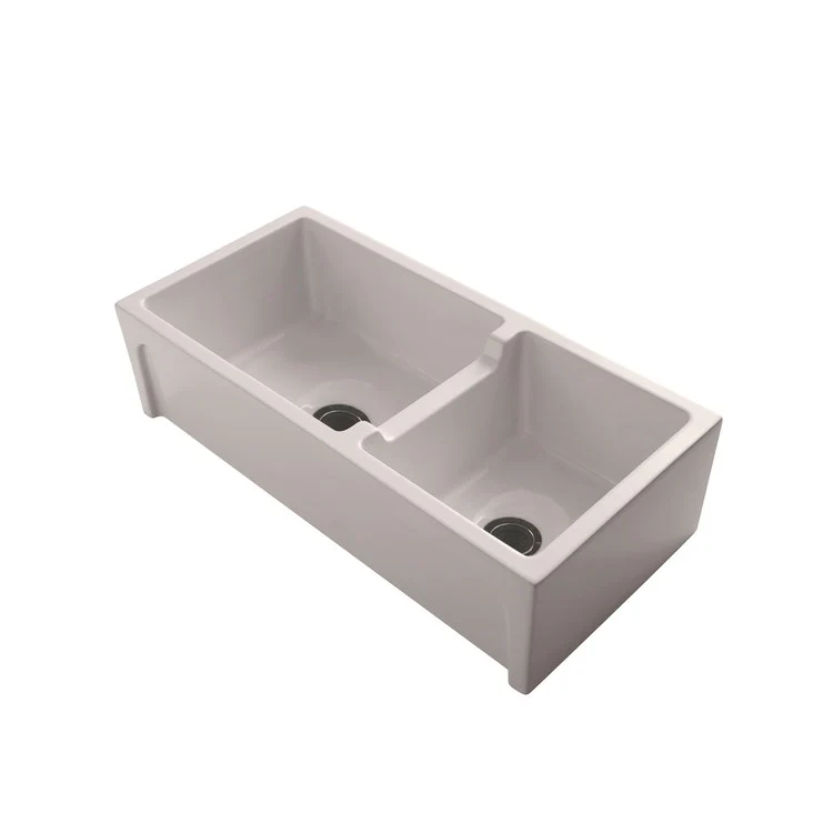 Kitchen Sink 36L x 18-1/8W Inch Double Bowl Millwood Farmer Bisque Rectangle - Frankwebs