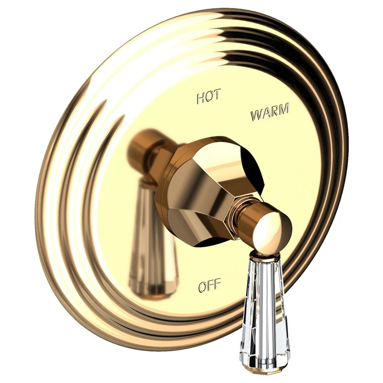 Pressure Balance Valve Trim Metropole Round 1 Crystal Lever Flat Black ADA Depth 3-5/9 Inch - Frankwebs