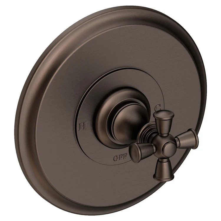 Pressure Balance Valve Trim Sutton Round 1 Cross Polished Gold PVD ADA Depth 4 Inch - Frankwebs