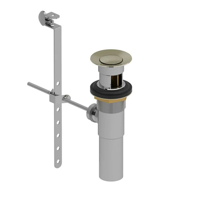 Pop-Up Drain with Overflow 2-1/8W x 8H Inch Polished Nickel 1-1/4 Inch Brass - Frankwebs