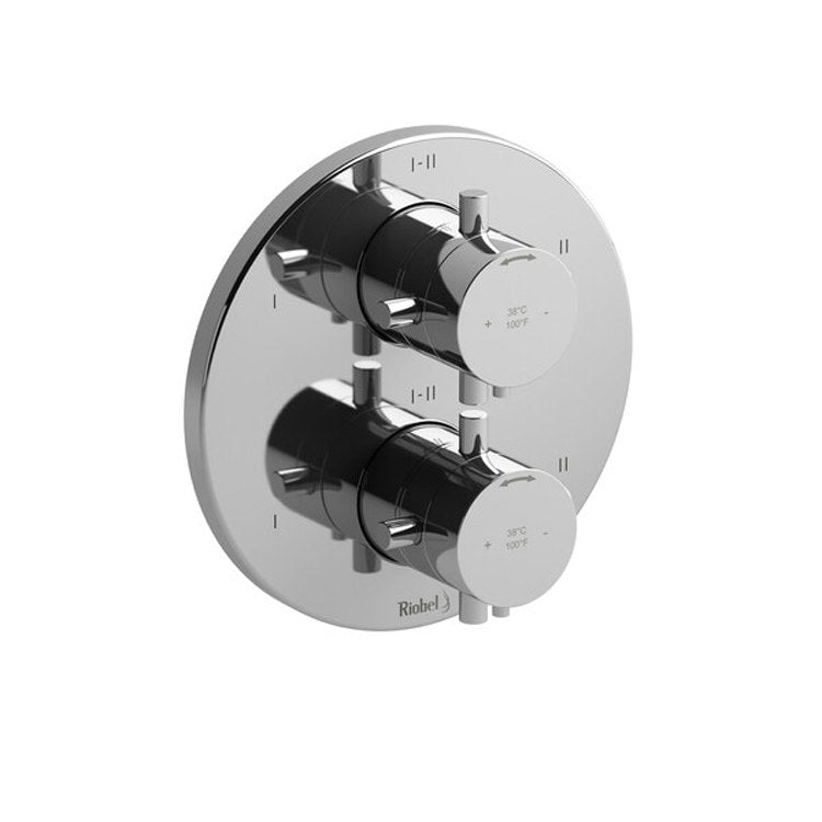 Thermostatic and Pressure Balance Valve Trim Pallace 3/4 Inch Round 4-Way 6 Function 2 Cross Brushed Nickel - Frankwebs