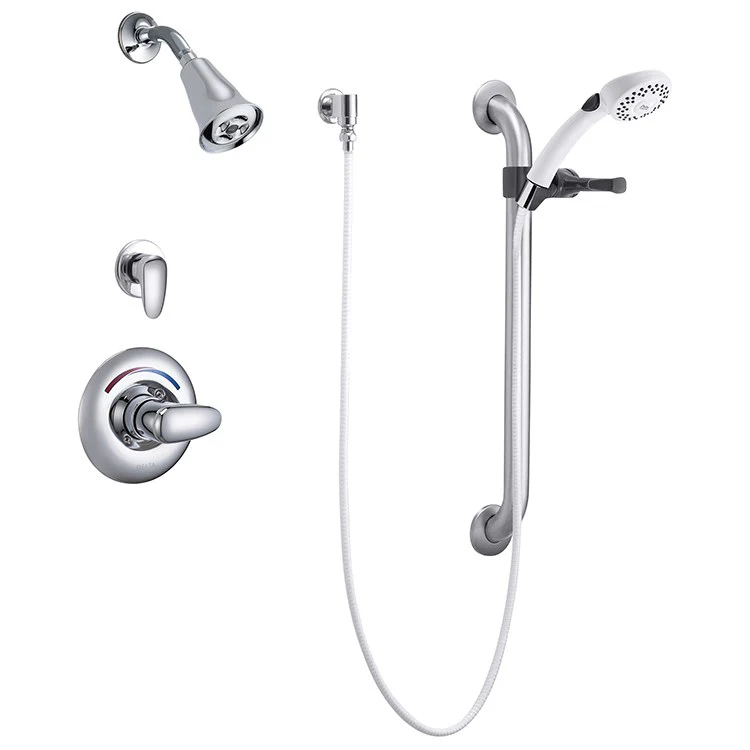 Commercial Monitor 13H Series Pressure Balance Shower/Handshower Trim with Slide/Grab Bar - Frankwebs