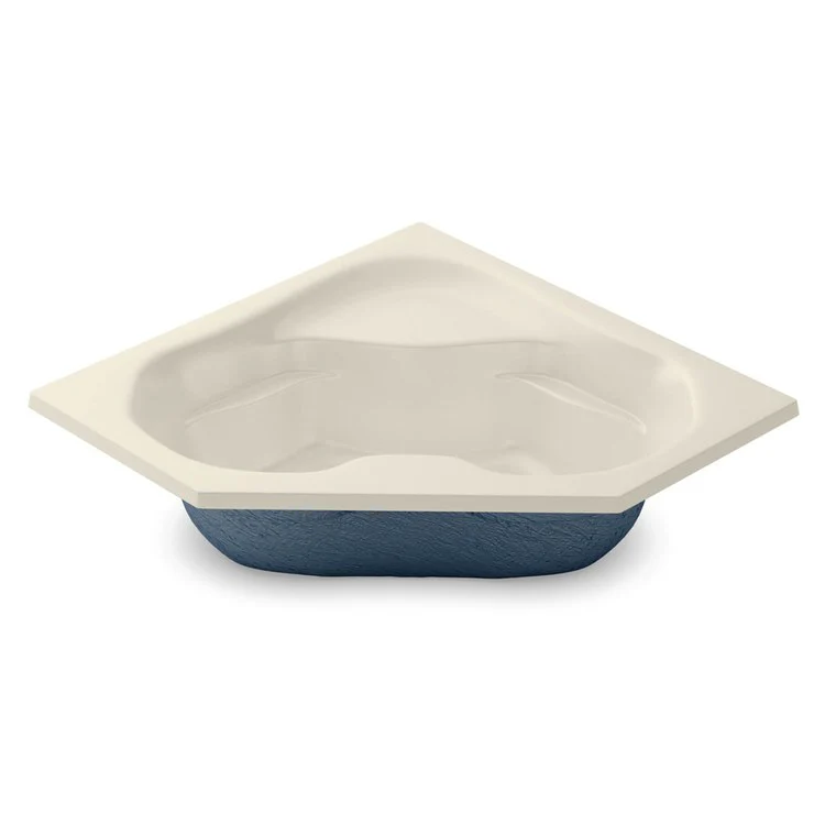 Tub 59 x 59 x 21-1/2 Inch Corner Apronless Bodyfit Self-Rimming Front Center Drain Outlet Bone AcrylX - Frankwebs