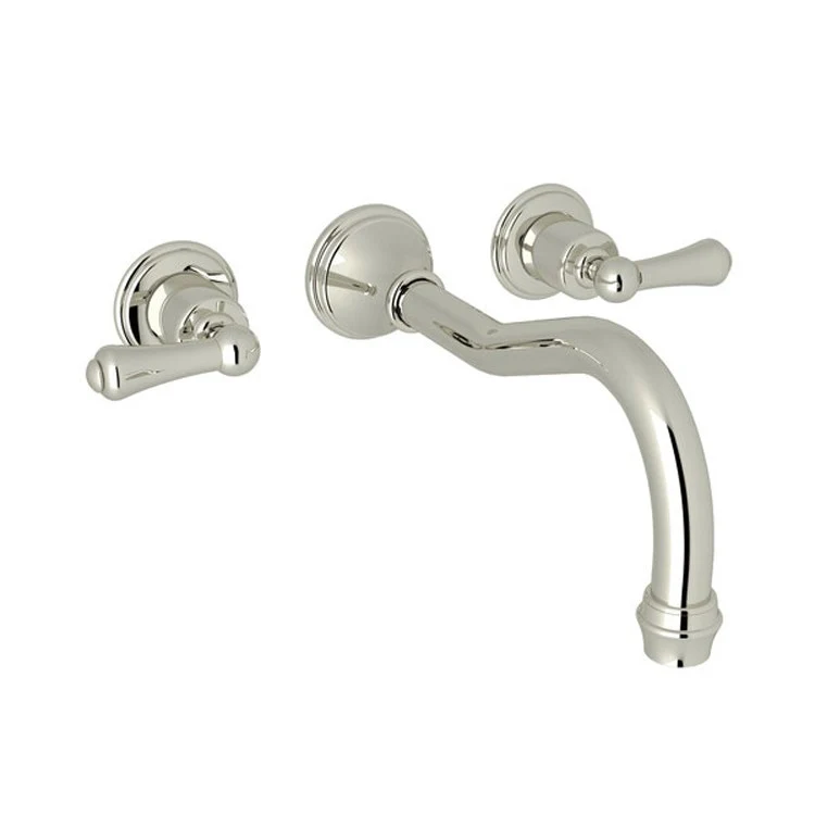 Tub Filler Georgian Era Wall Mount 2 Lever Column Spout Unlacquered Brass - Frankwebs