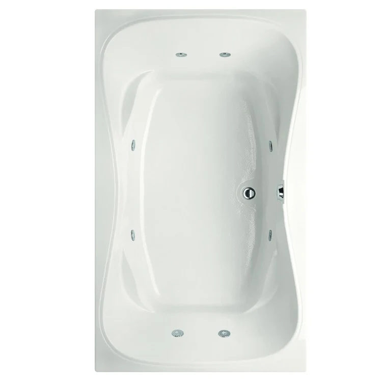 Combination Tub Designer Collection Monterey 60 x 42 x 24 Inch Drop-In Center Drain White Rectangle - Frankwebs