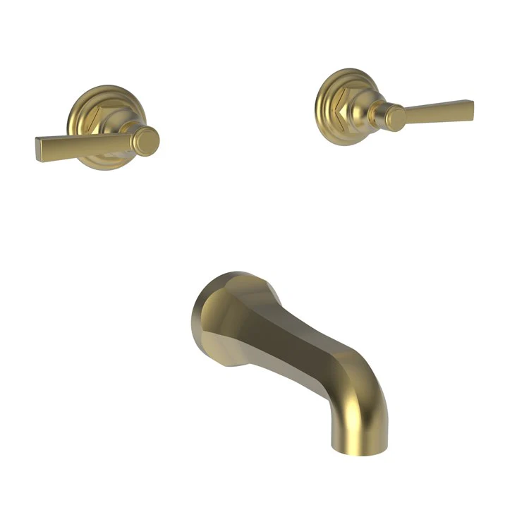 Tub Filler Trim Astor Wall Mount 2 Lever Satin Gold PVD ADA 7-7/8 Inch Spread - Frankwebs