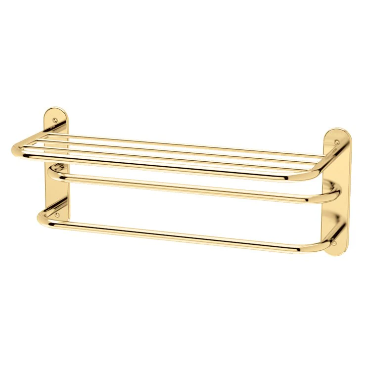 Towel Rack Spa Rack Polished Brass Metal 26.3 Inch 9.75 Inch - Frankwebs