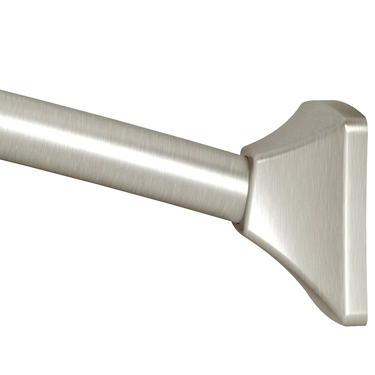 Adjustable-Length Curved Stainless Steel Shower Rod with Concealed Mount Flanges - Frankwebs