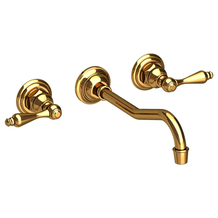 Lavatory Faucet Chesterfield Wall Mount 8 Inch Spread 2 Lever ADA WaterSense Satin Bronze PVD 1.2 Gallons Per Minute Brass Less Drain Spout Reach 9-3/4 Inch - Frankwebs