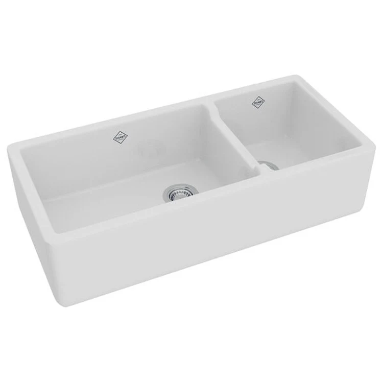 Kitchen Sink Lancaster 39-1/2L x 18-1/2W Inch Double Bowl 70/30 Apron Front White Farmhouse Rectangular - Frankwebs