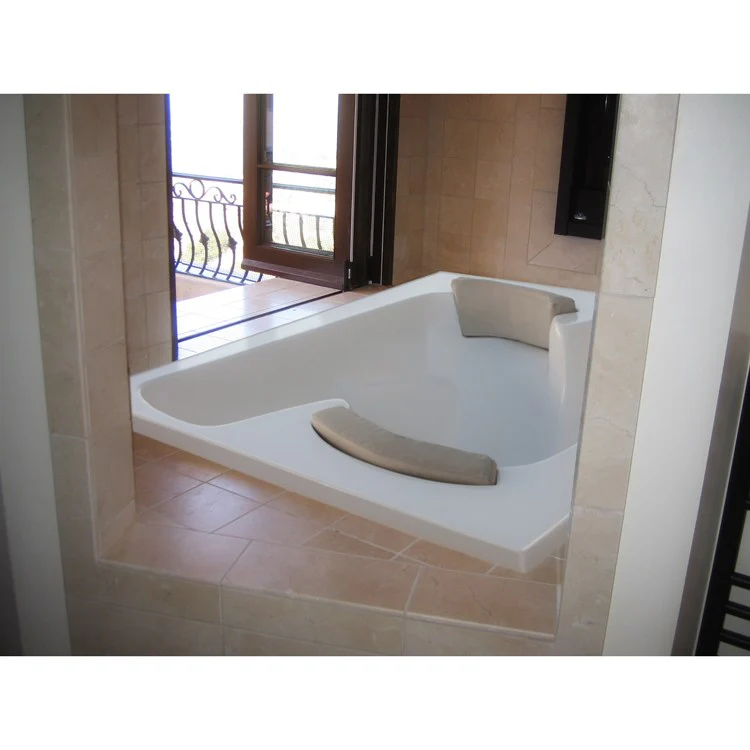 Soaking Tub Designer Collection Penthouse 72 x 60 Inch Drop-In Tub Only Center Almond Gelcoat - Frankwebs