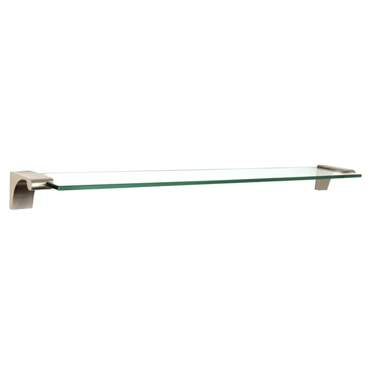 Shelf Luna with Brackets Satin Brass 24 Inch Brass/Glass - Frankwebs