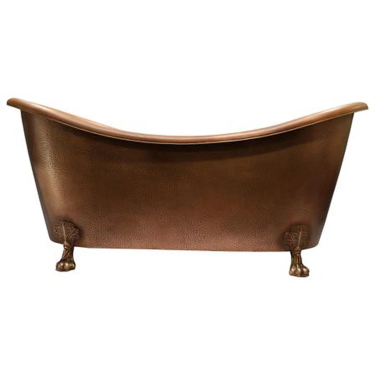 Freestanding Tub Celana 68 Inch Double Slipper Oval Antique Copper Claw Feet No Faucet Holes - Frankwebs