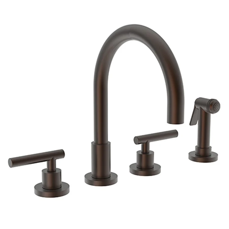 Kitchen Faucet East Linear Widespread 8 to 20 Inch Spread 2 Lever ADA Antique Nickel Sidespray Spout Height 5-5/7 Inch 1.8 Gallons per Minute - Frankwebs