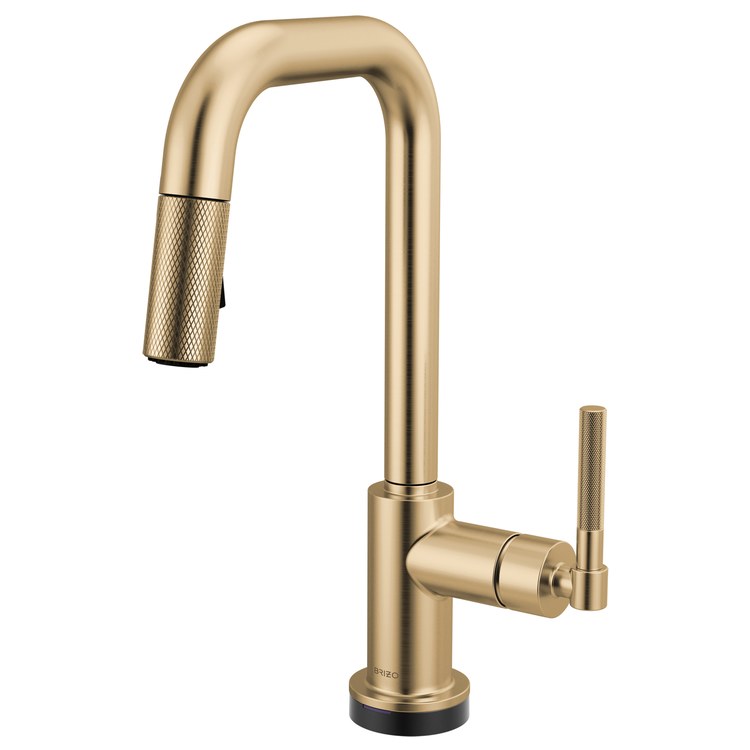 Prep Faucet Litze Smarttouch 1 Knurled Handle ADA Matte Black/Brilliance Luxe Gold Pull Down Dual Function Square 360 DEG Swivel 1.8 Gallons per Minute - Frankwebs