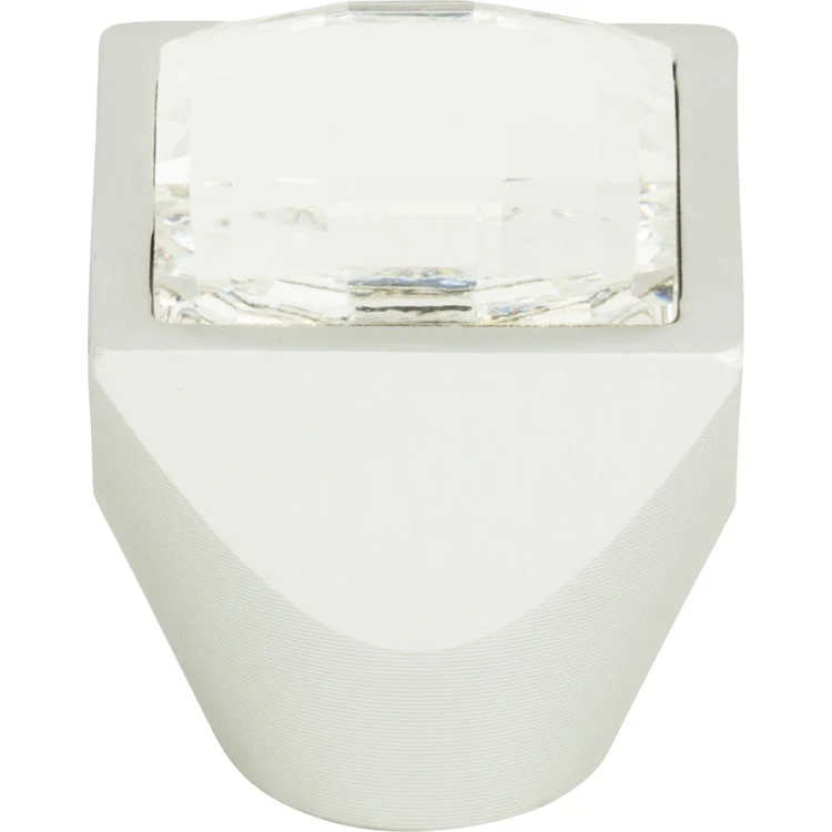Knob Atlas Crystal Large Square Matte Black Aluminum & Crystal 1 Inch - Frankwebs