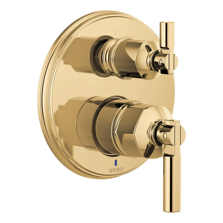 Pressure Balance Valve Trim Invari with Integrated 3 Function Diverter Less Handle Brilliance Luxe Gold ADA - Frankwebs