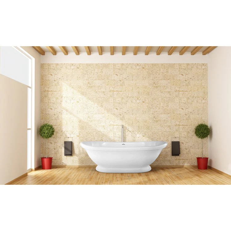 Soaking Tub Metro Collection Georgetown 70 x 35 Inch Freestanding Tub Only Center Almond Hydroluxe SS - Frankwebs